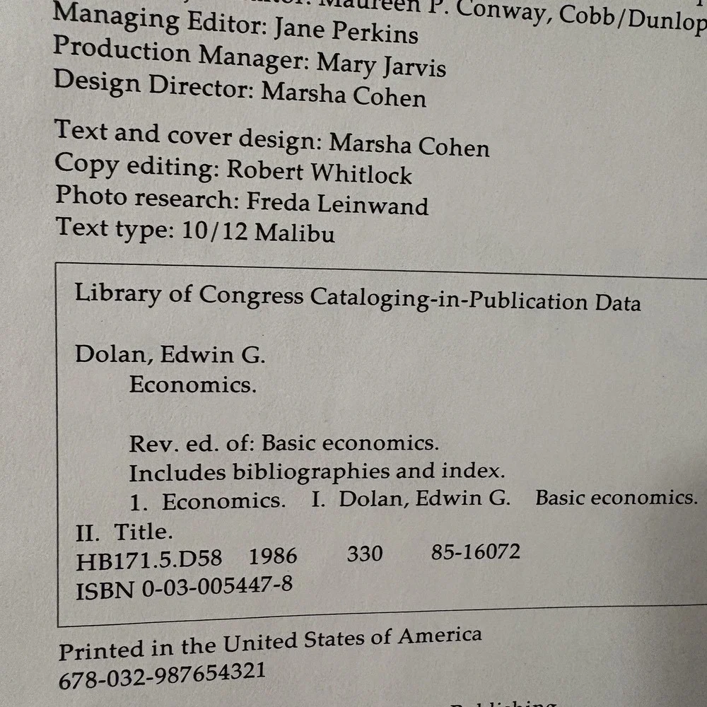 ECONOMICS Fourth Edition By Edwin G Dolan